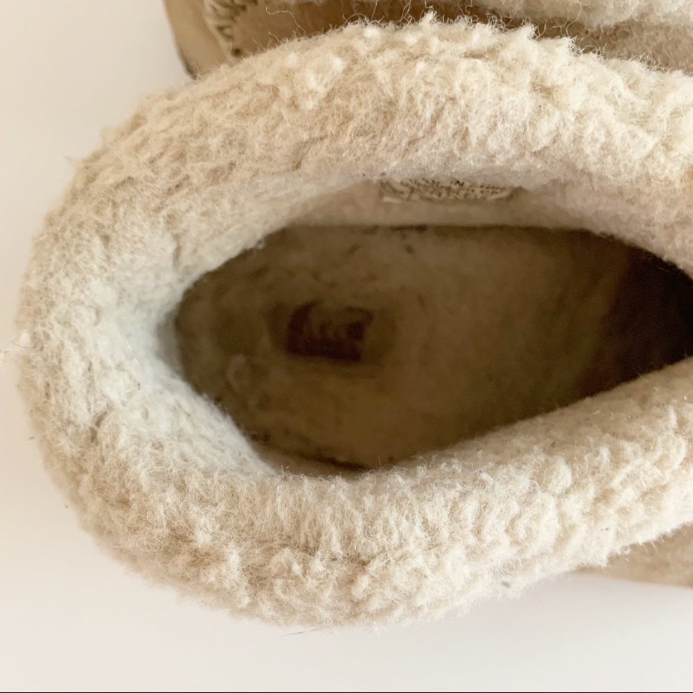 Sorel Valle Bleue Tan Beige Fleece Lined Ankle Bootie Slippers Womens Size 7 - Picture 9 of 11